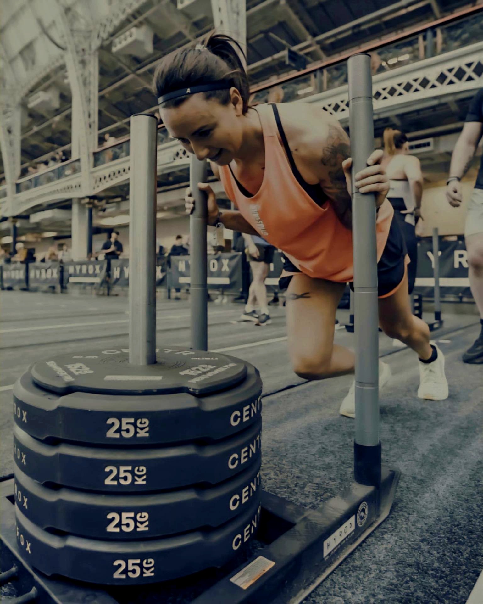 Rachael Hardie from SFRL Coaching competing in HYROX training and fitness events